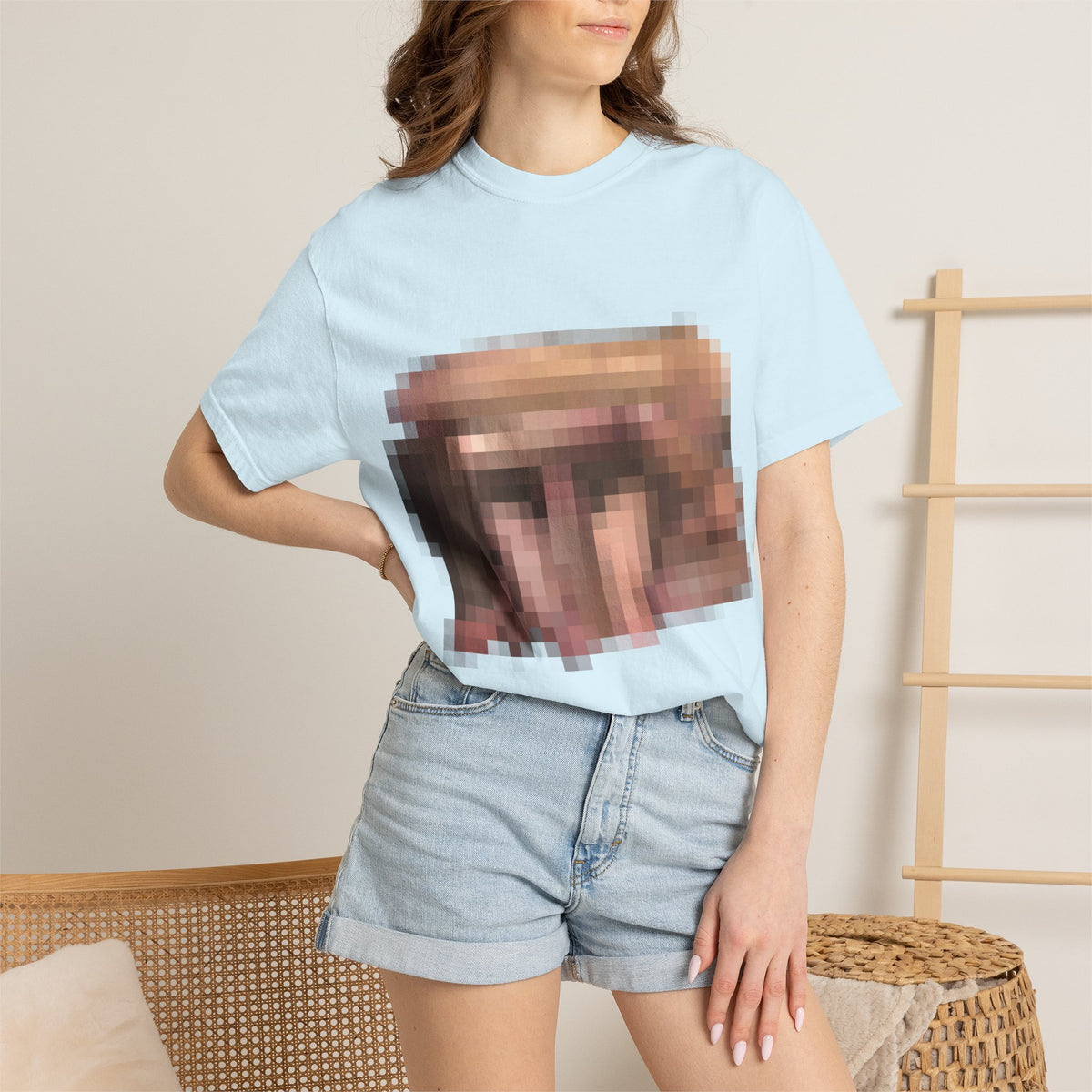 Graphic T-Shirt with Pixelated Illustration