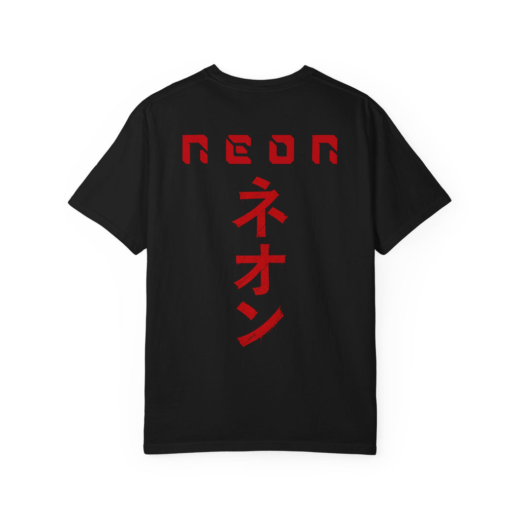 Neon T-Shirt — Retro Cyberpunk Graphic Tee with Japanese 'ネオン' Text