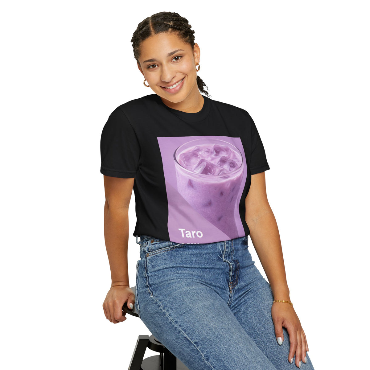 Taro Milk Graphic T-Shirt — Purple Aesthetic Boba Tee