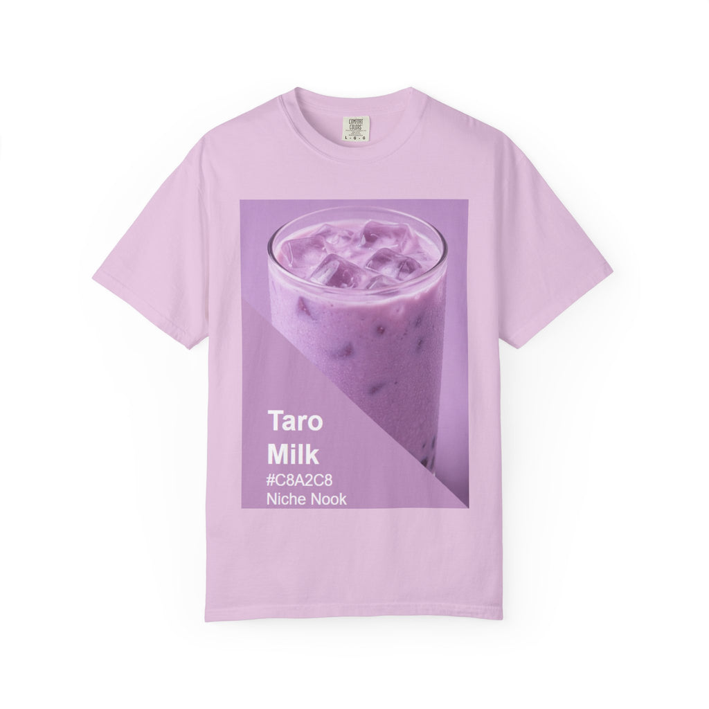 Taro Milk Graphic T-Shirt — Purple Aesthetic Boba Tee