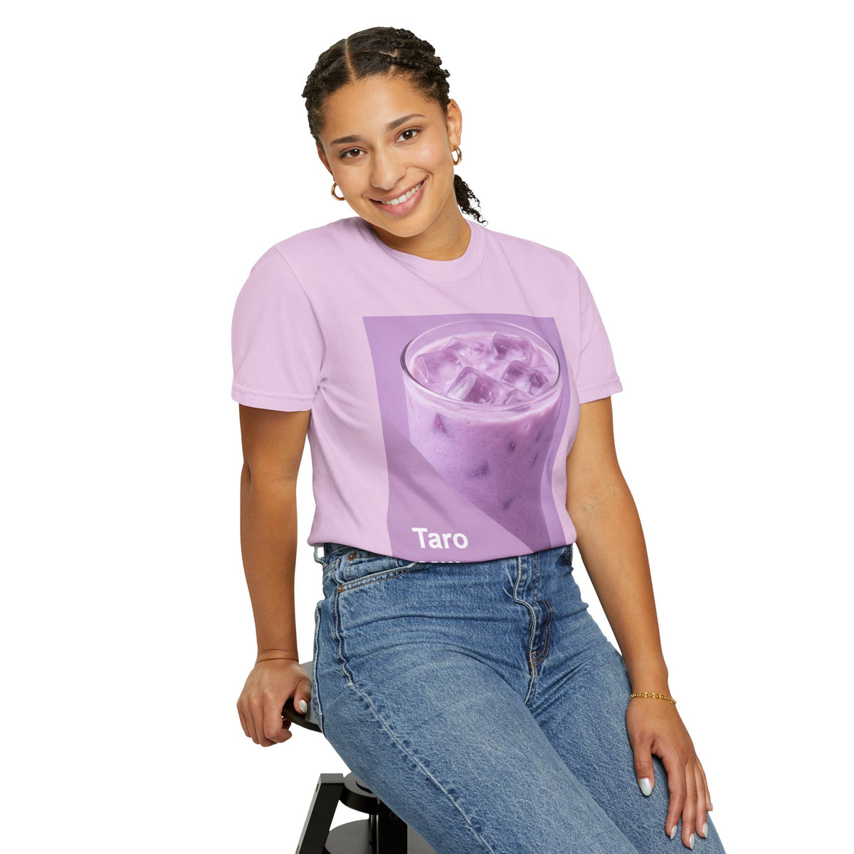 Taro Milk Graphic T-Shirt — Purple Aesthetic Boba Tee