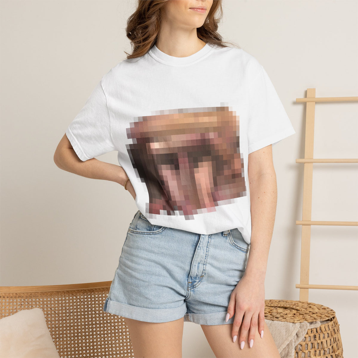 Graphic T-Shirt with Pixelated Illustration