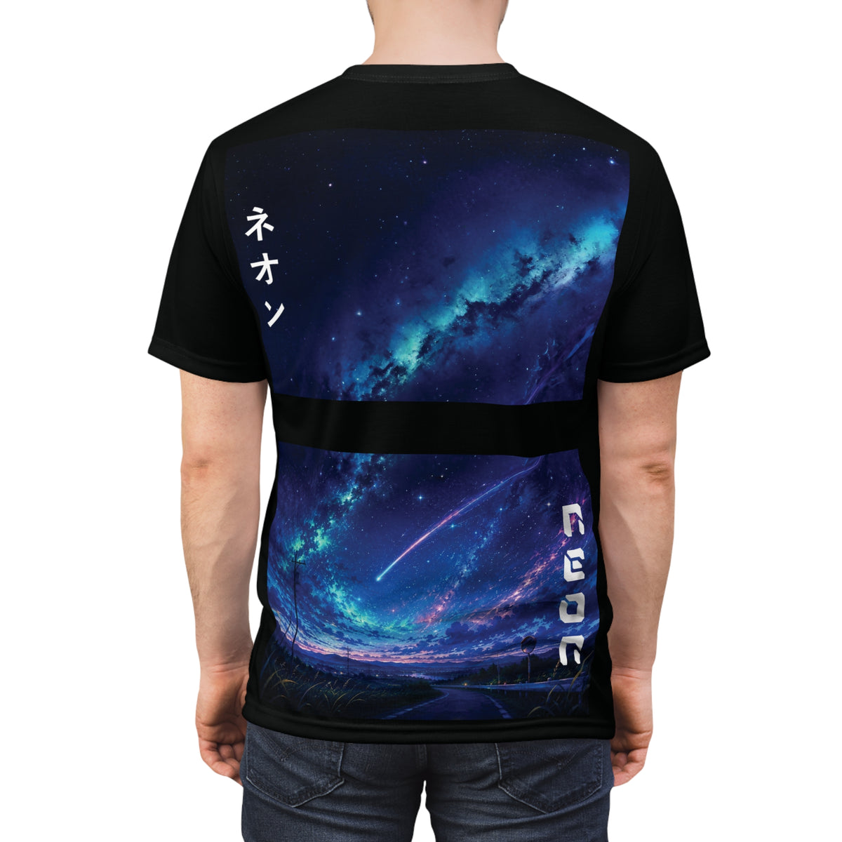 Neon Night Sky Meteor Shower Tee