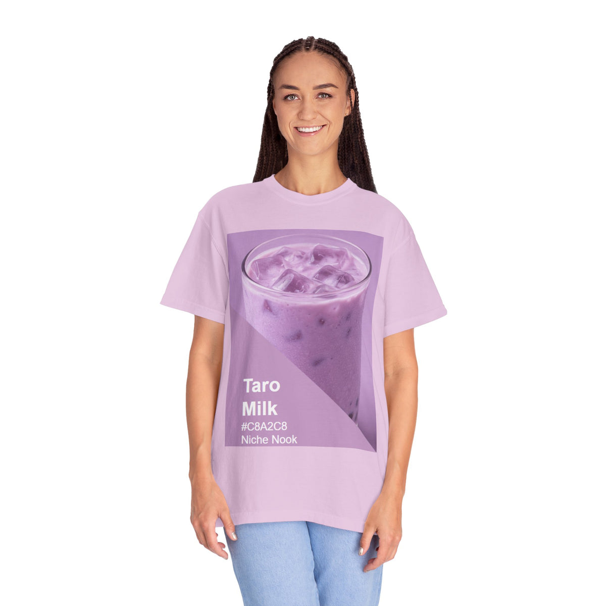 Taro Milk Graphic T-Shirt — Purple Aesthetic Boba Tee