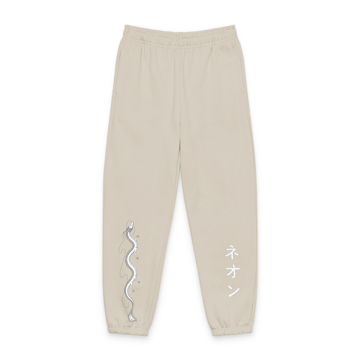 River spirit Graphic Sweatpants with Japanese 'ネオン' Text — Streetwear Joggers