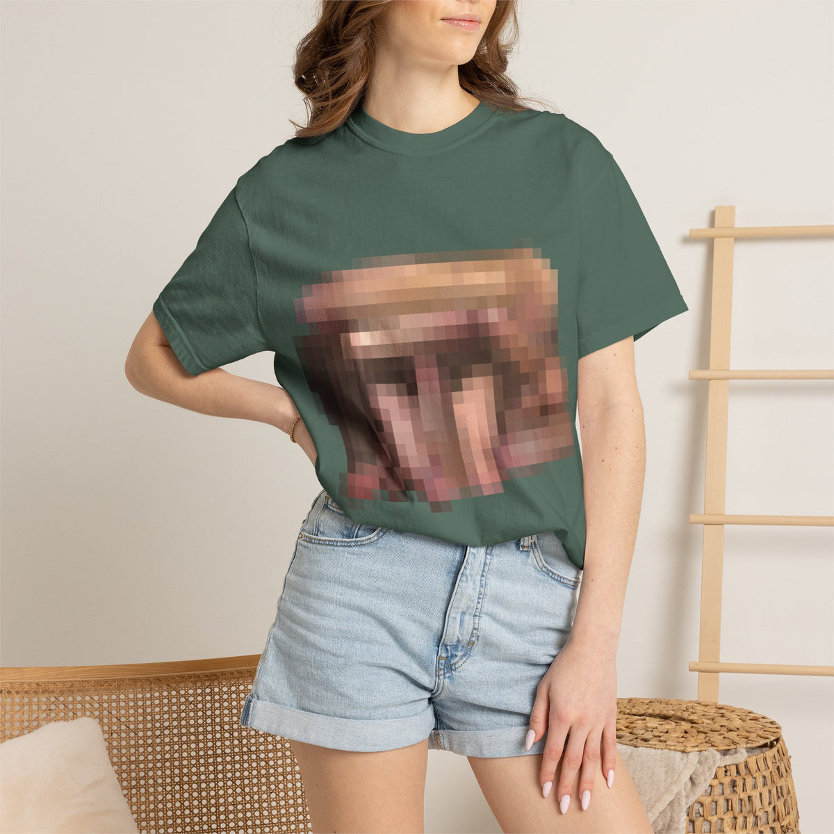 Graphic T-Shirt with Pixelated Illustration