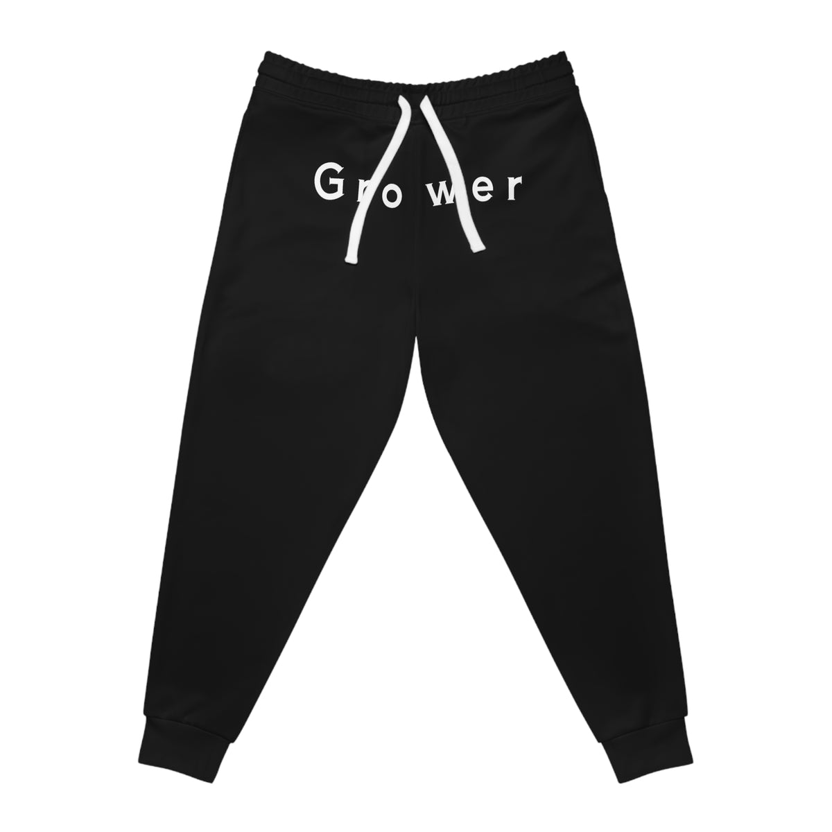 Grower Athletic Joggers — Black Casual Fitness Sweatpants with 'Grower' Text
