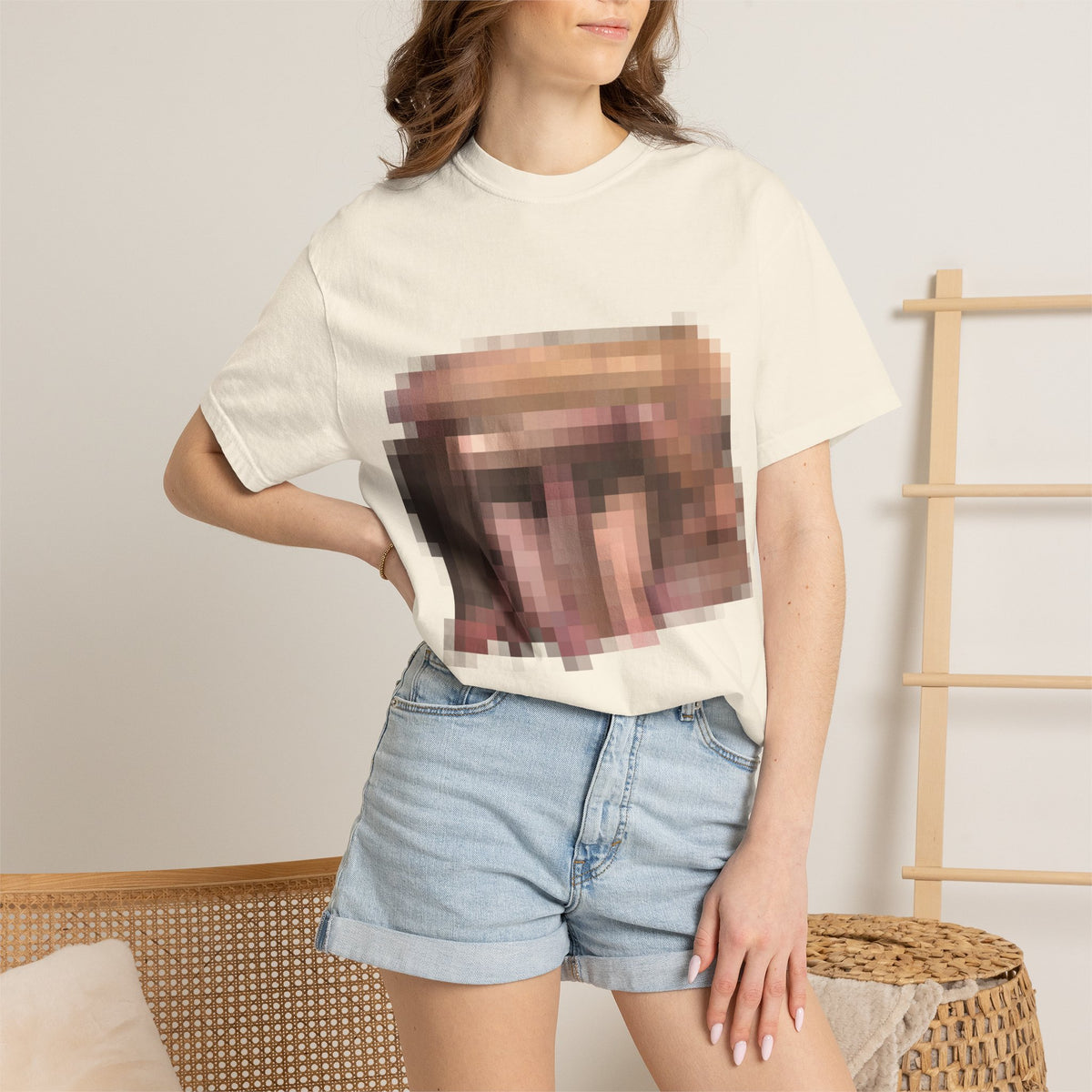 Graphic T-Shirt with Pixelated Illustration