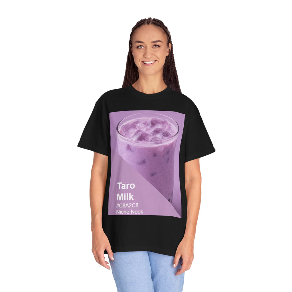 Taro Milk Graphic T-Shirt — Purple Aesthetic Boba Tee