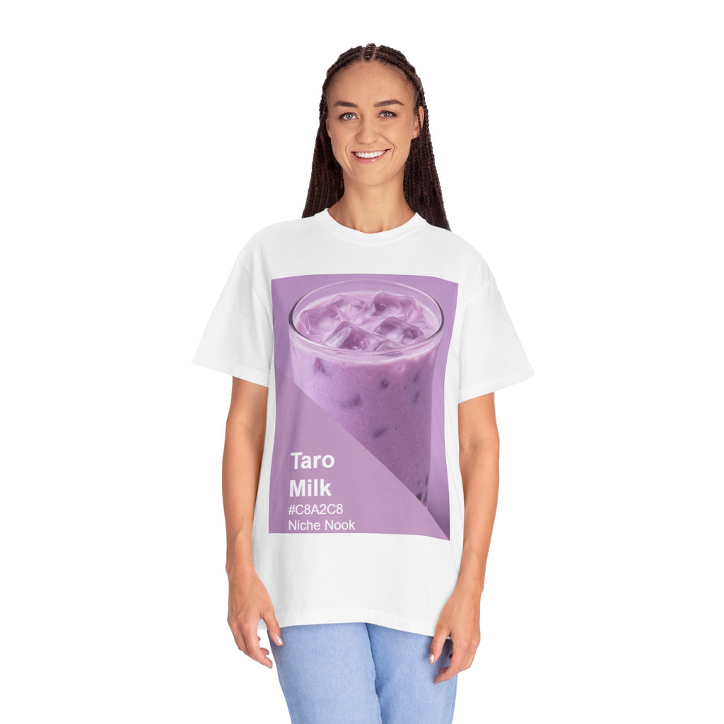 Taro Milk Graphic T-Shirt — Purple Aesthetic Boba Tee