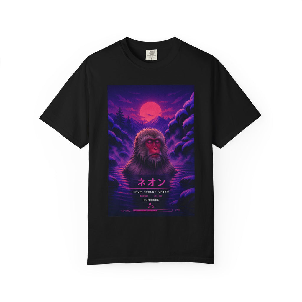 Neon Monkey Tee — Retro Japanese Vaporwave Graphic T-Shirt