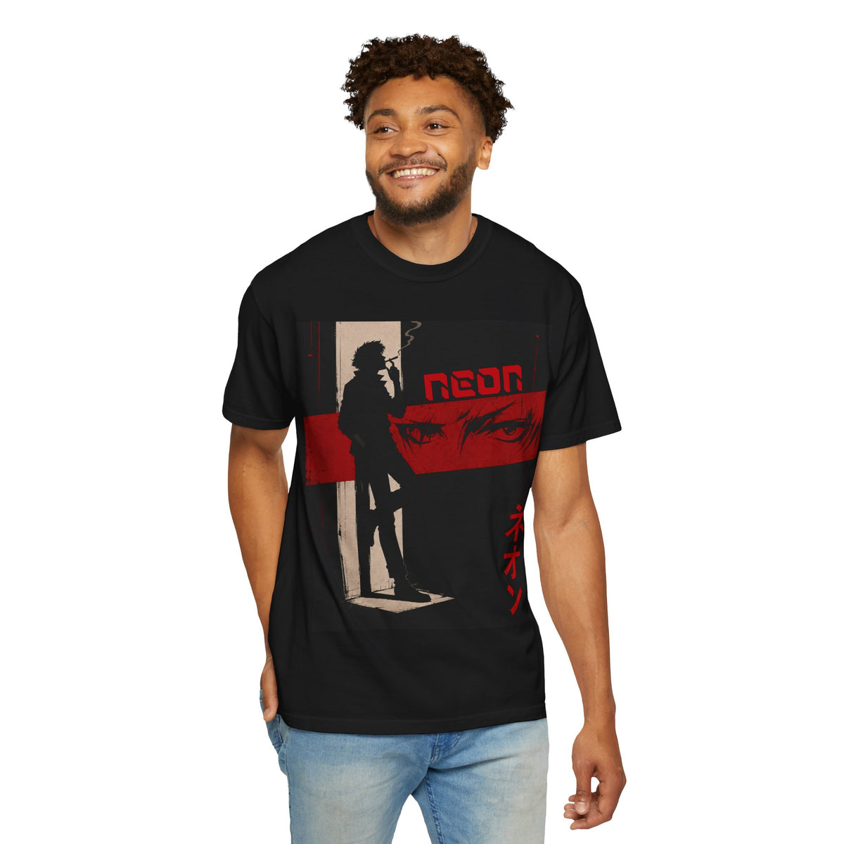 Neon T-Shirt — Retro Cyberpunk Graphic Tee with Japanese 'ネオン' Text
