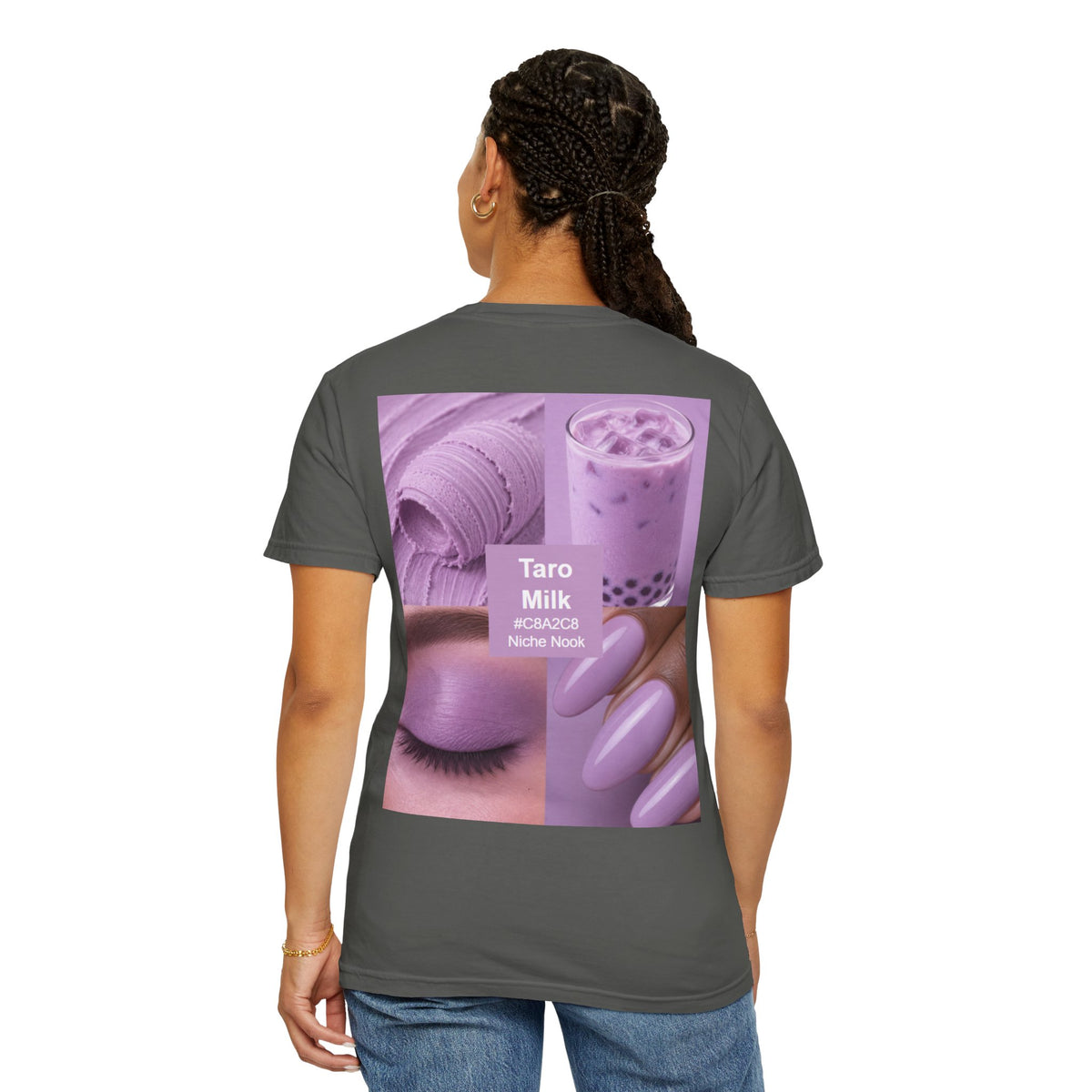 Taro Milk Graphic T-Shirt — Purple Aesthetic Boba Tee
