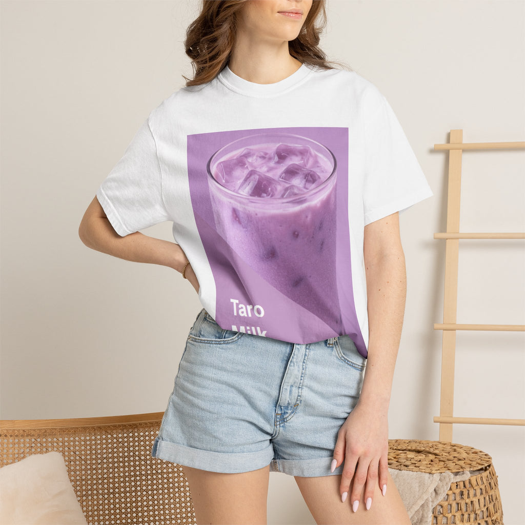 Taro Milk Graphic T-Shirt — Purple Aesthetic Boba Tee