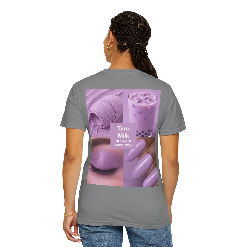 Taro Milk Graphic T-Shirt — Purple Aesthetic Boba Tee