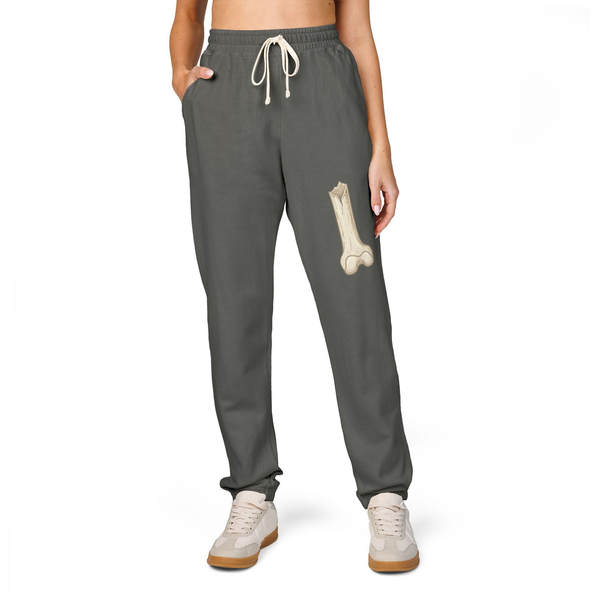 Fleece Sweatpants with Bone Patch — Casual Lounge Joggers