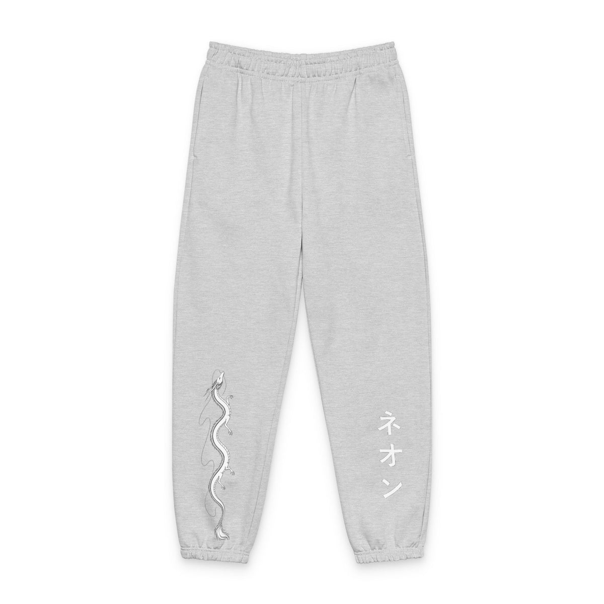 River spirit Graphic Sweatpants with Japanese 'ネオン' Text — Streetwear Joggers
