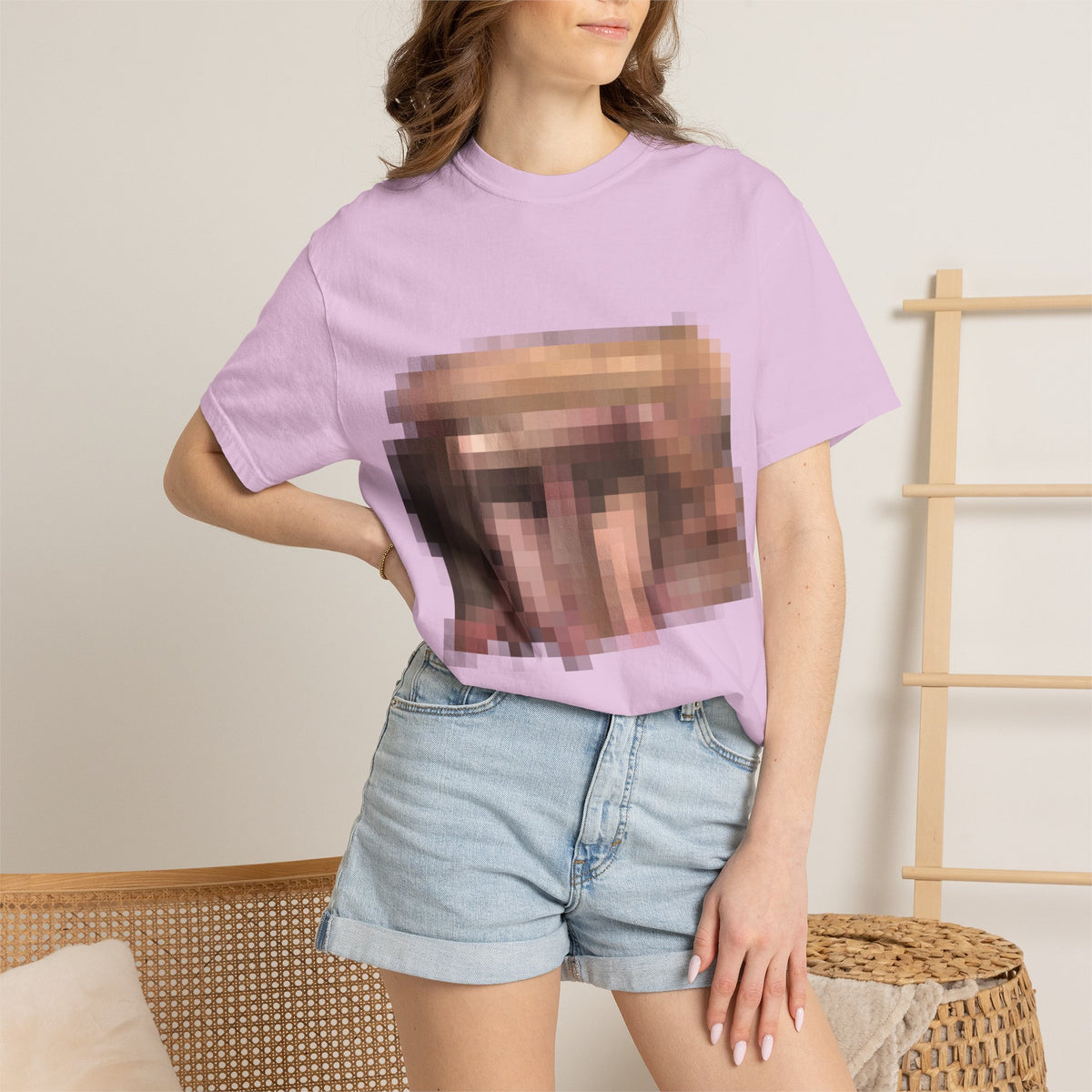 Graphic T-Shirt with Pixelated Illustration