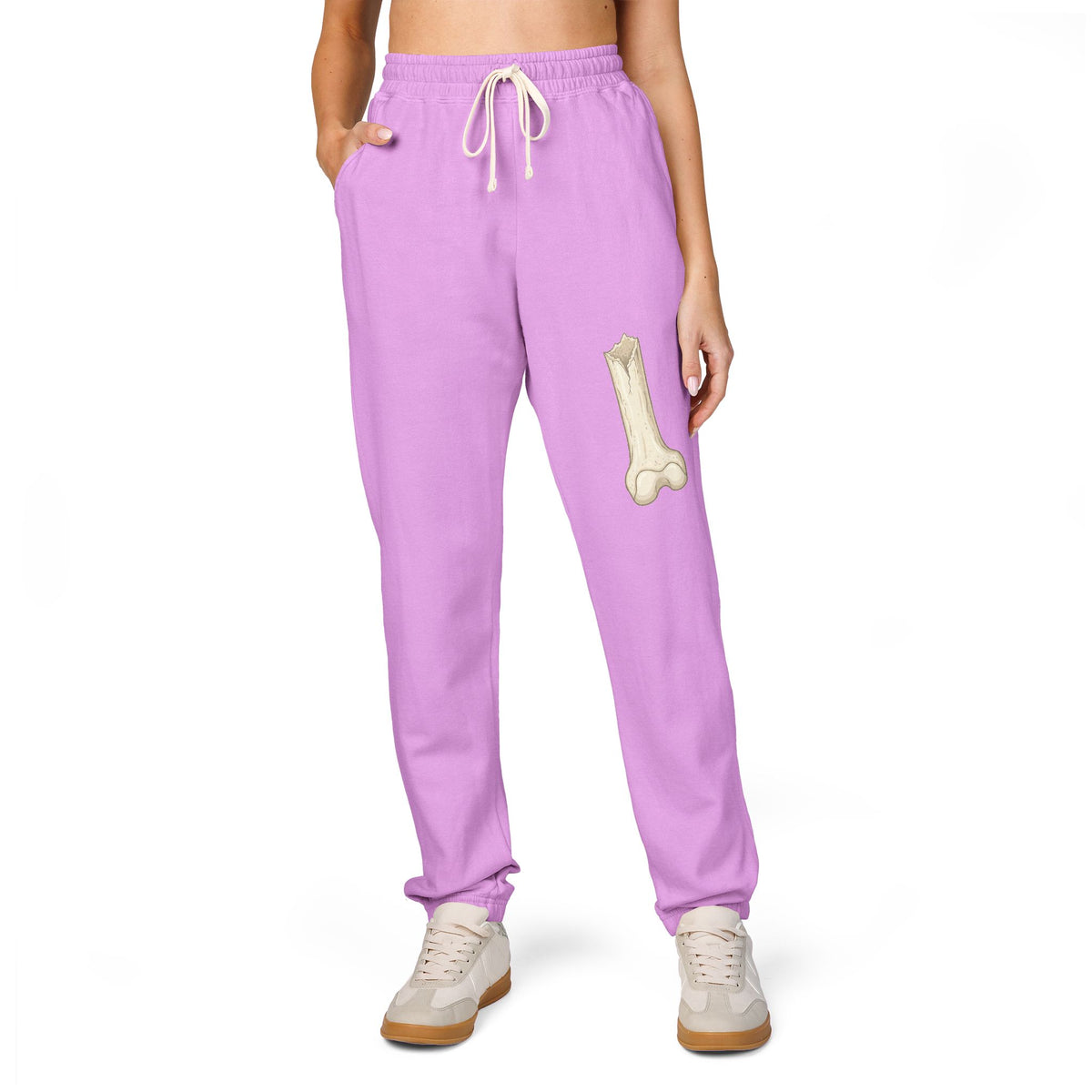 Fleece Sweatpants with Bone Patch — Casual Lounge Joggers